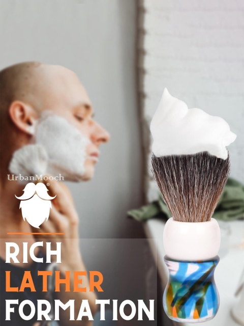 UrbanMooch Men Premium Resin Handle With Strong Grip Shaving Brush - Image 4