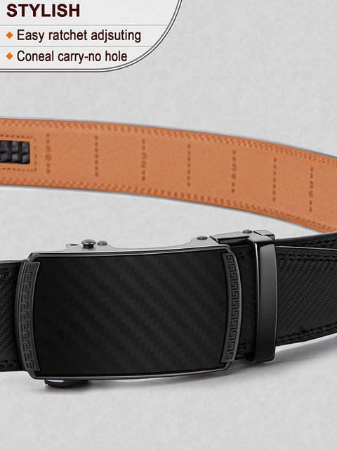 ZORO Men Textured Leather Formal Belt - Image 3
