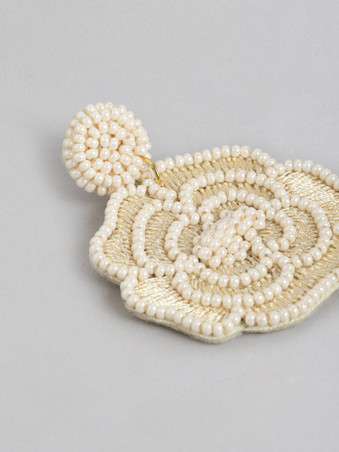 RICHEERA Floral Beaded Drop Earrings - Image 2