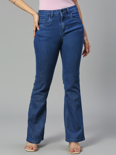 HJ HASASI Women Bootcut High-Rise Stretchable Jeans