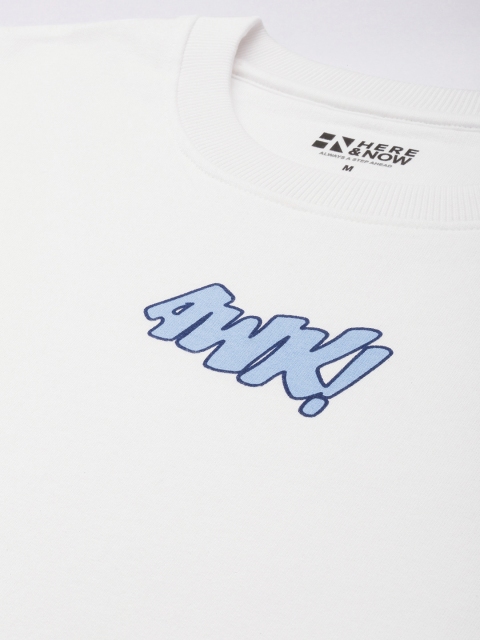 HERE&NOW Graphic Printed Pure Cotton Sweatshirt - Image 2