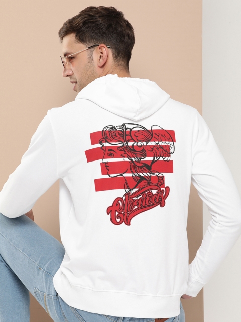 HERE&NOW Graphic Printed Hooded Cotton Sweatshirt