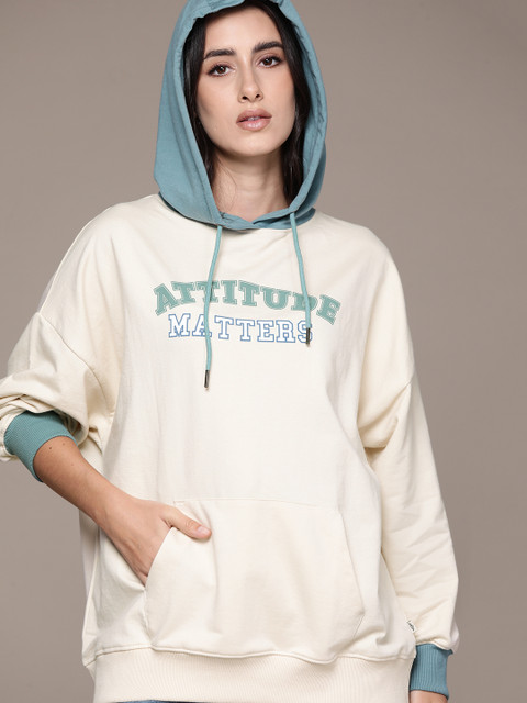 The Roadster Lifestyle Co. Oversized Printed Hooded Sweatshirt