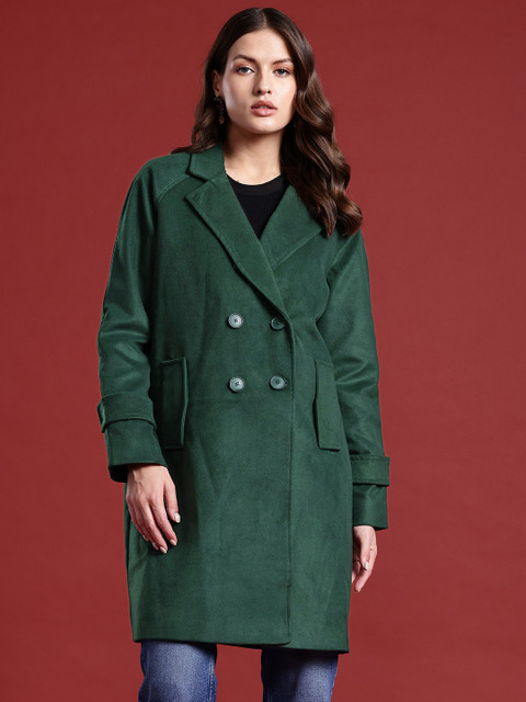 all about you Women Double-Breasted Longline Overcoat