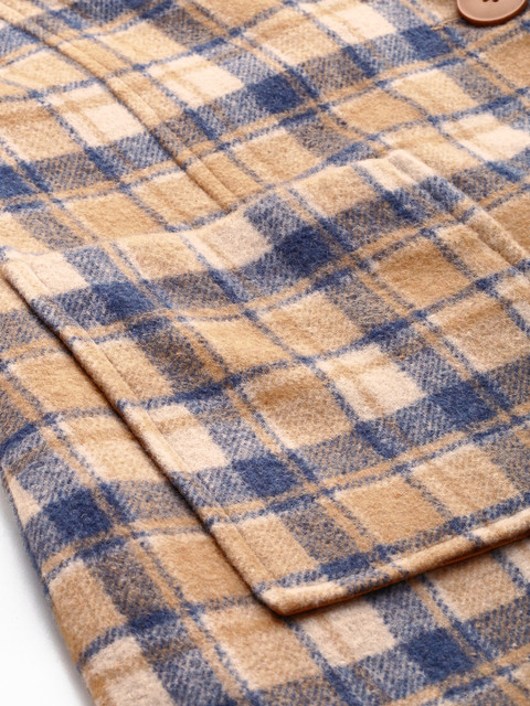 all about you Notched Lapel Checked Single-Breasted Trench Coat - Image 6