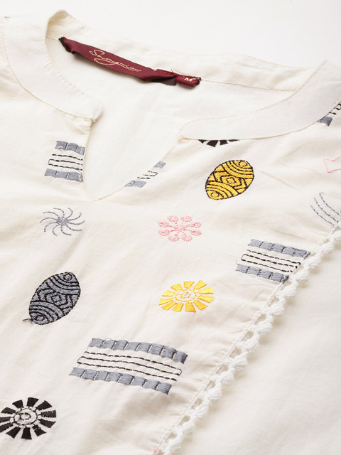 Sangria X fwd Ethnic Motifs Yoke Design Pure Cotton Short Kurti - Image 2