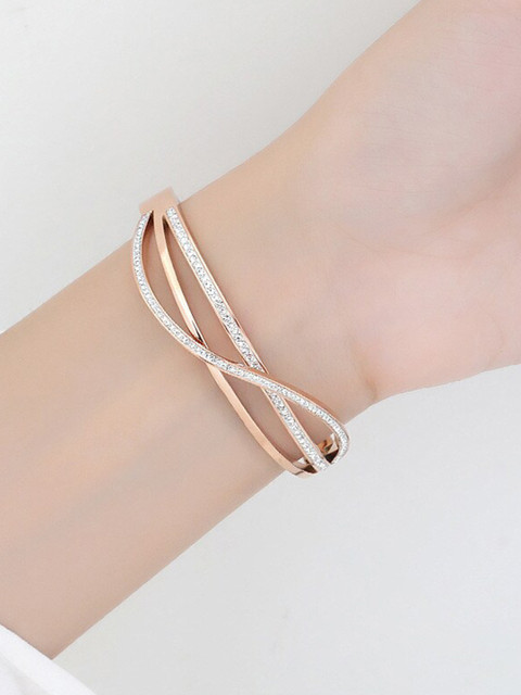 MYKI Rose Gold-Plated Bangle-Style Bracelet - Image 7