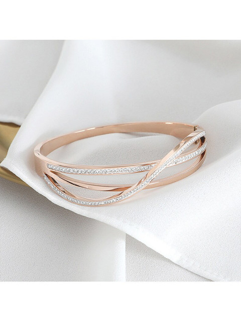 MYKI Rose Gold-Plated Bangle-Style Bracelet - Image 4