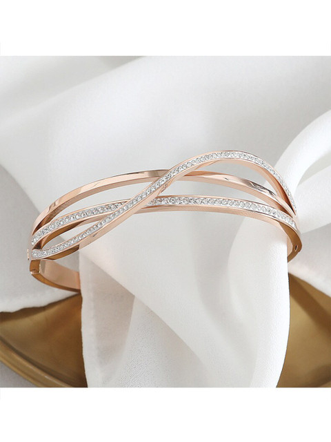 MYKI Rose Gold-Plated Bangle-Style Bracelet - Image 3