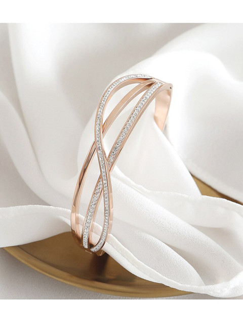 MYKI Rose Gold-Plated Bangle-Style Bracelet - Image 5