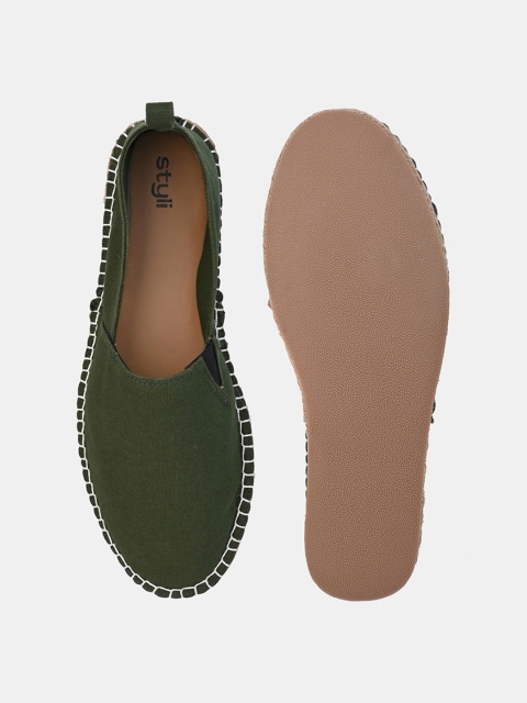 Styli Men Canvas Espadrille with Contrast Jute Sole - Image 6