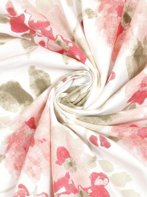 Trance Home Linen Pink & White Floral Printed 4-Seater Cotton Circular Table Cloth - Image 3