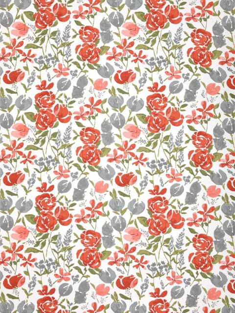 Trance Home Linen Red & White Printed Cotton Rectangular 4-Seater Table Cloth - Image 3