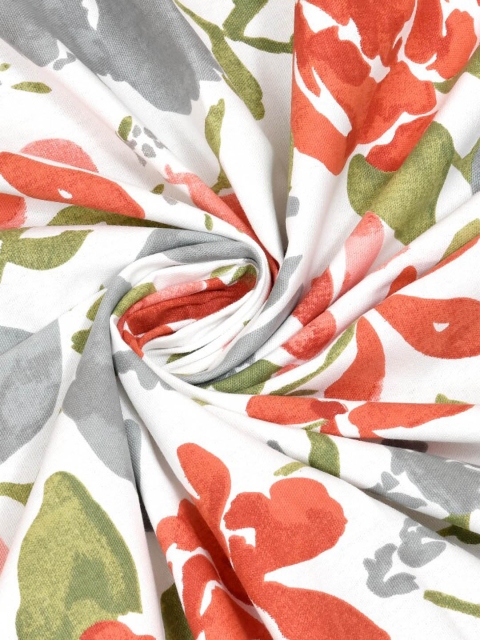 Trance Home Linen Red & White Printed Cotton Rectangular 4-Seater Table Cloth - Image 5