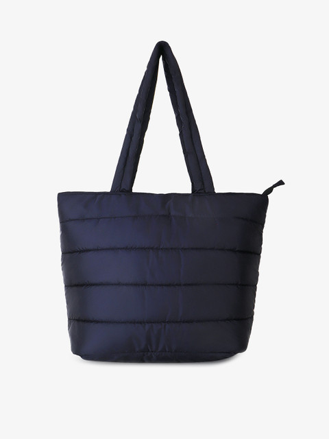 Anekaant Striped Structured Tote Bag With Quilted - Image 2