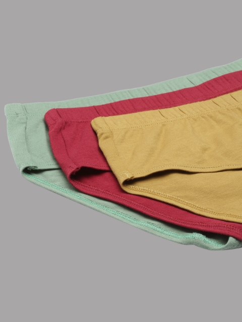 Enamor Women Pack of 3 Assorted Mid Waist Full Coverage Cotton Antimicrobial Briefs-CR17 - Image 7