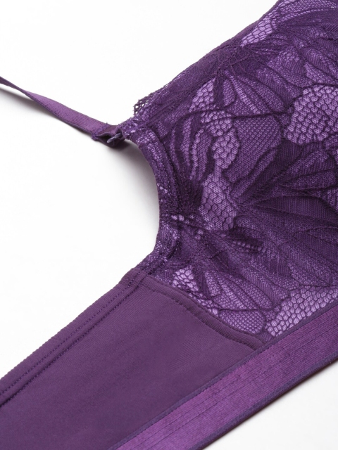 Enamor Padded Wired Full Coverage Convertible Back Straps and Lace Detailing Cami Bra - Image 6