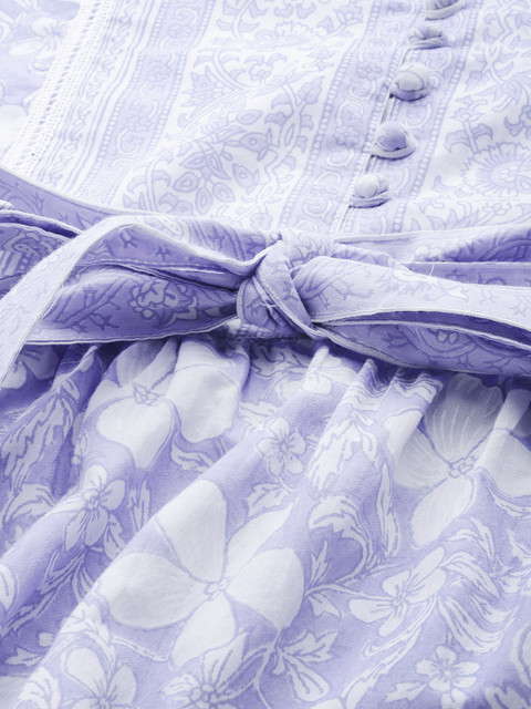 Jaipur Morni Pure Cotton Floral Print Fit & Flare Dress - Image 6