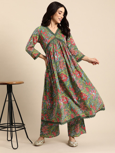 Anouk Women Floral Printed Cotton Kurta