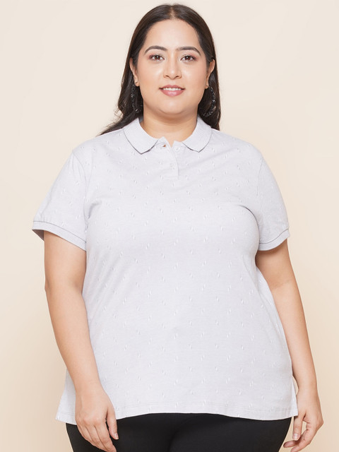 Kiaahvi by JOHN PRIDE Plus Size Pure Cotton Polo Collar T-shirt