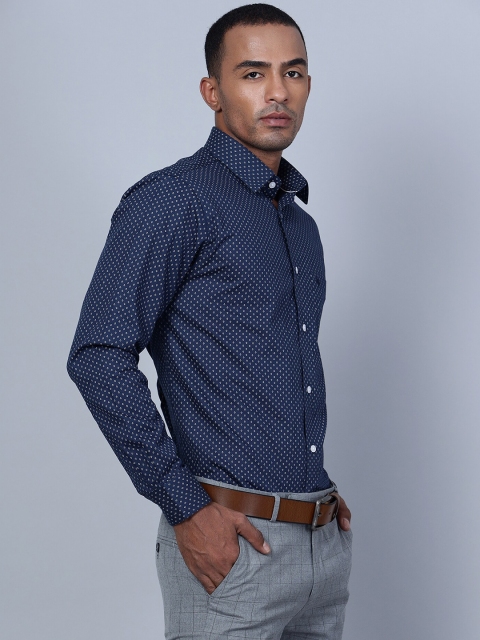 Cantabil Smart Micro Ditsy Printed Spread Collar Cotton Formal Shirt - Image 3