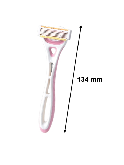 KAI Women Xfit 5-Blade Body Razor with 3D Pivot Handle & 2 Cartridges - Pink & White - Image 3
