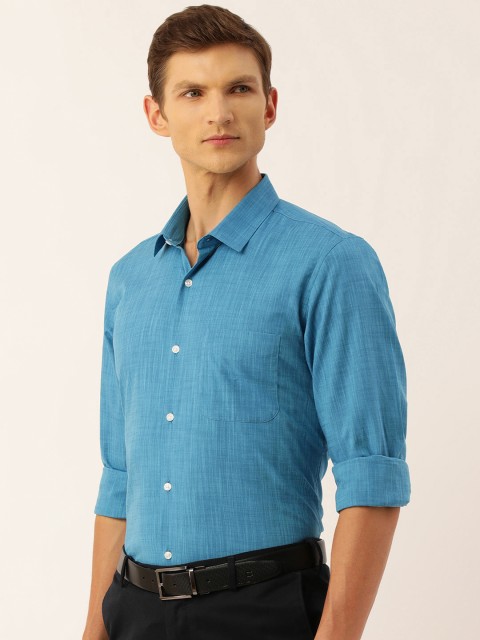 Peter England Men Slim Fit Opaque Formal Shirt - Image 5