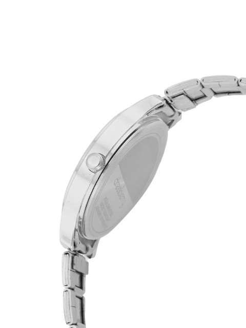 DressBerry Women Pink Brass Embellished Dial & Steel Toned Stainless Steel Textured Straps Analogue Watch - Image 2