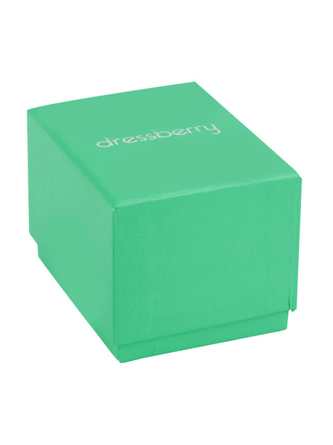 DressBerry Women Pink Brass Embellished Dial & Steel Toned Stainless Steel Textured Straps Analogue Watch - Image 8