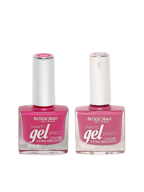 Deborah Milano Smalto Gel Effect Mixed Berries Maxipennello Nail Polish 20 & Maxipennello Sahari Pink Nail Polish 92 Image