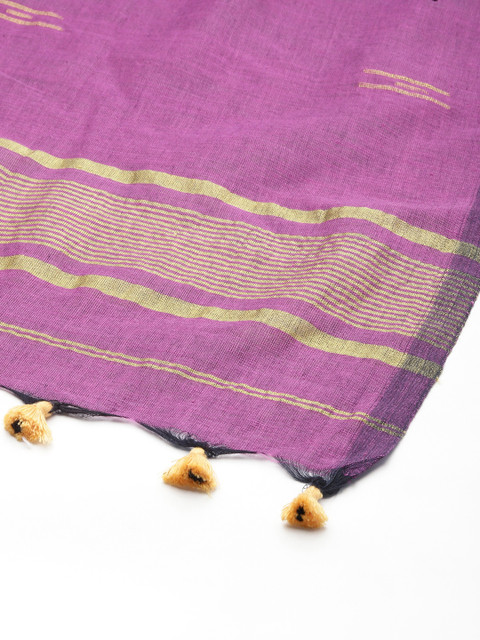 Taavi Pure Cotton Buti Handloom Dupatta - Image 4