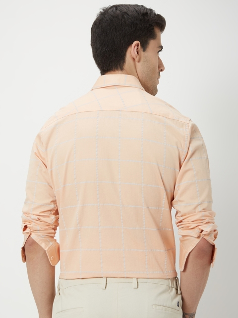Mufti Slim Fit Checked Cotton Linen Shirt - Image 4