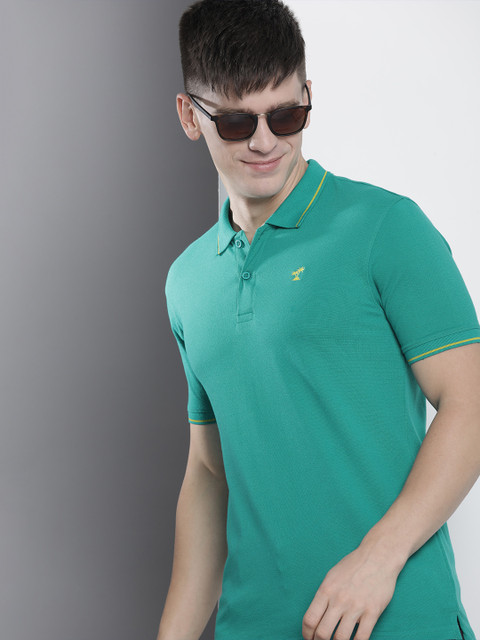 The Indian Garage Co Men Solid Polo Collar T-shirt