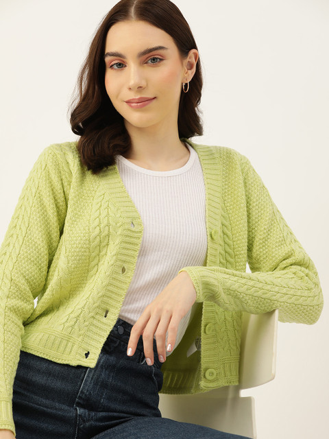 DressBerry Acrylic Cable Knit Cardigan