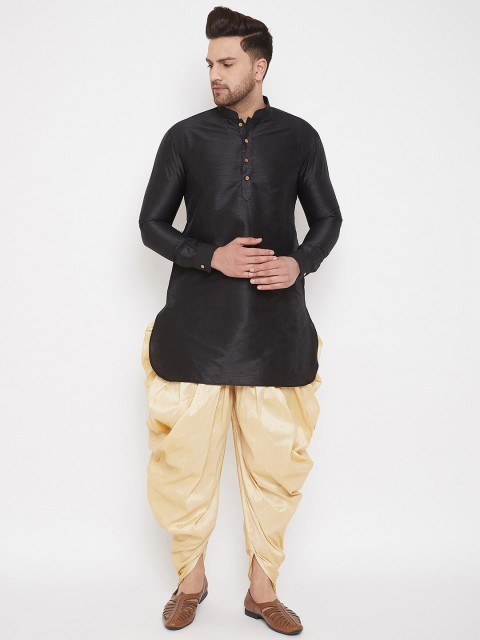 VASTRAMAY Men Mid-Rise Relaxed-Fit Cowl Dhoti Pants - Image 4
