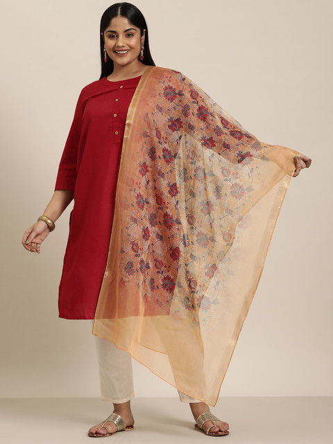 Sztori Floral Printed Organza Dupatta - Image 2