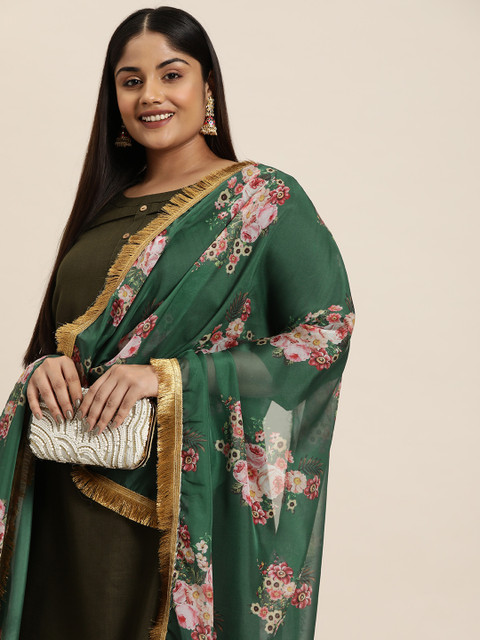 Sztori Floral Printed Organza Dupatta