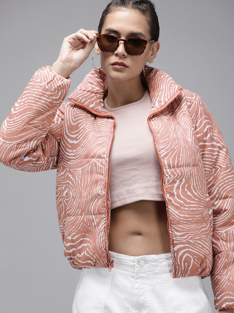 The Roadster Life Co. Abstract Printed Puffer Jacket