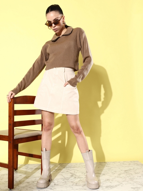 Roadster Dusky Brown Seasonal Trends Ribbed Pullover - Image 2