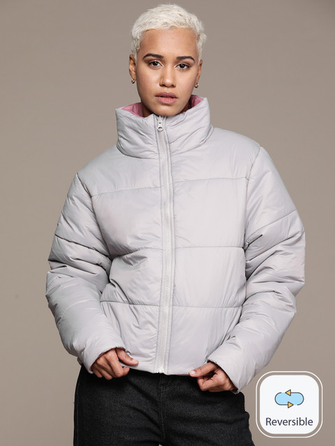 The Roadster Lifestyle Co. Mock Collar Reversible Padded Jacket