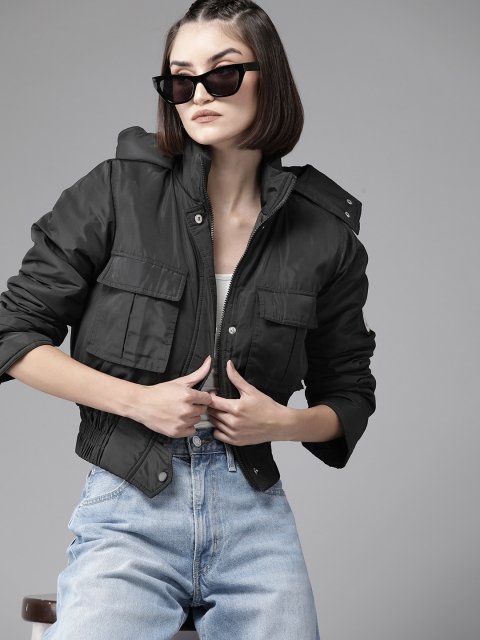 The Roadster Lifestyle Co. Pocket Detail Hooded Puffer Jacket