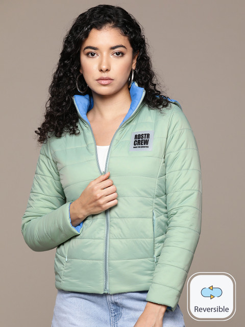 The Roadster Lifestyle Co. Solid Reversible Detachable Hood Padded Jacket