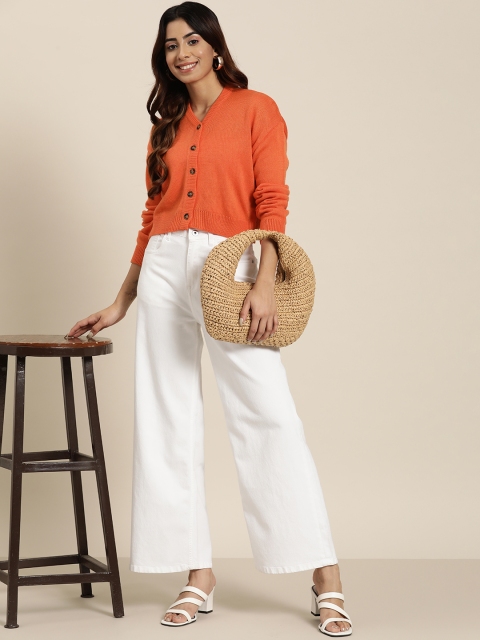 HERE&NOW Contrast Button Acrylic Cardigan