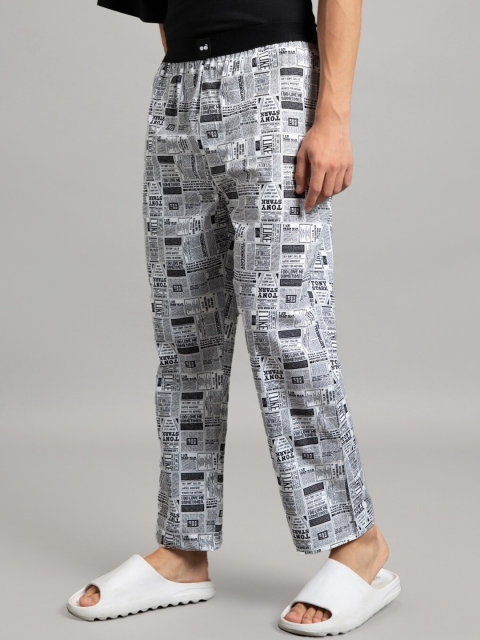 Bewakoof Men Typography Printed Cotton Lounge Pants - Image 2