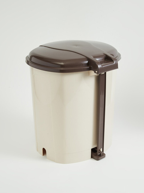 Home Centre Sedona Capiz Beige Polypropylene Pedal Waste Bin - 13L - Image 3