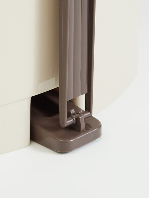 Home Centre Sedona Capiz Beige Polypropylene Pedal Waste Bin - 13L - Image 5