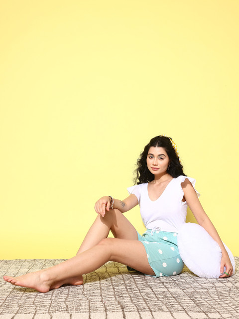 ETC Women Polka Dots Printed Lounge Shorts
