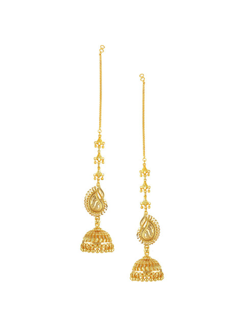 Vighnaharta Gold-Plated Floral Jhumkas