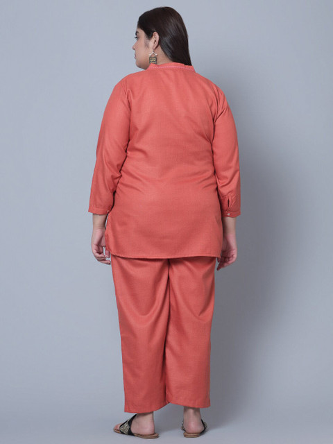 Bani Women Plus Size Floral Embroidered Kurti with Trousers - Image 5