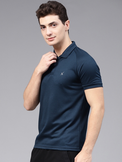 HRX by Hrithik Roshan Men Navy Advanced Rapid Dry Raglan Polo T-shirt ...